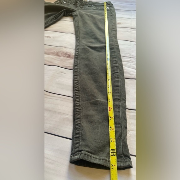 True Religion Women’s 27x29 Misty Green Flap Pocket Stretch Skinny Jeans Vintage - Picture 7 of 12